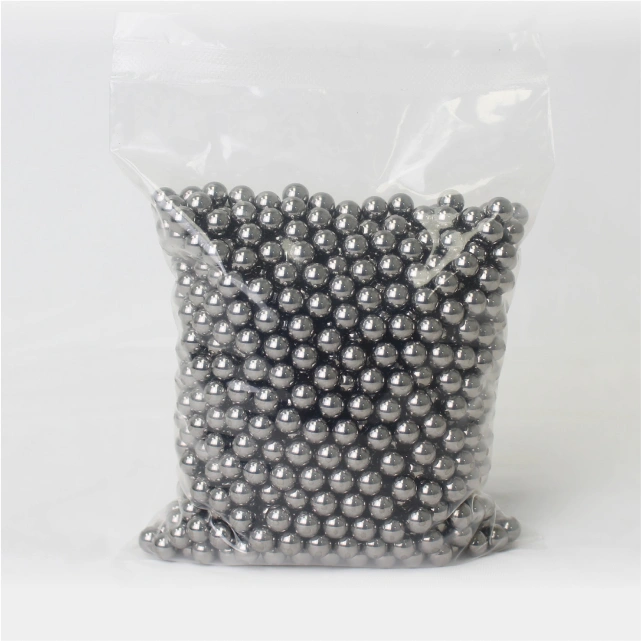 Large bag filled with hundreds of steel precision balls.